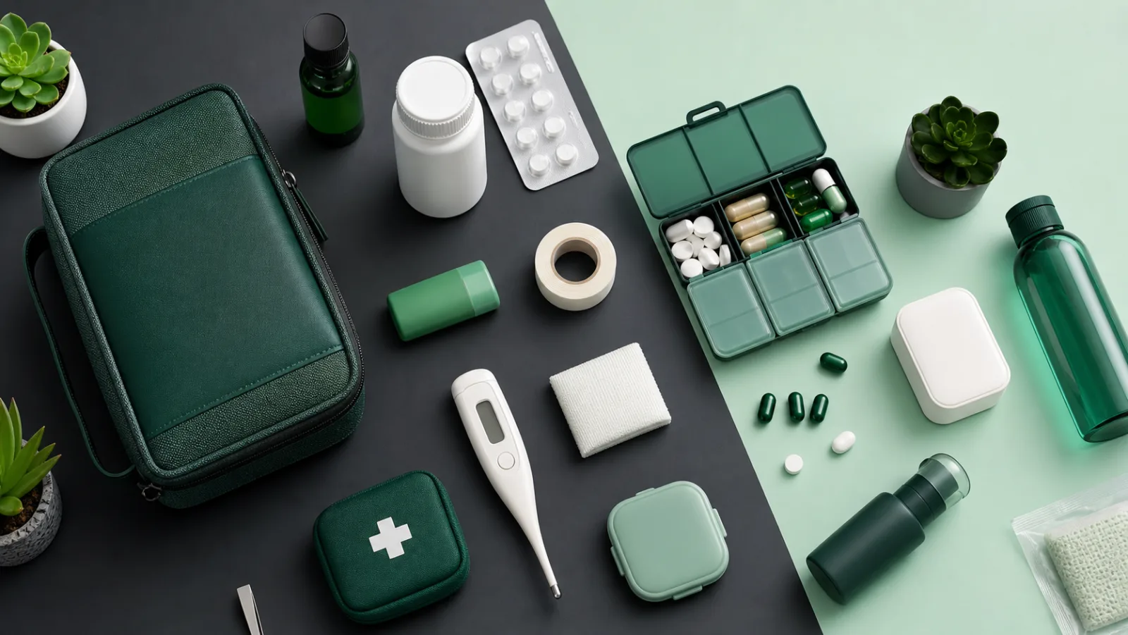 Well-stocked pharmacy shelves