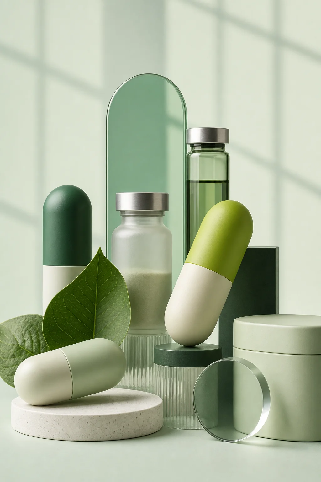 Well-stocked pharmacy shelves